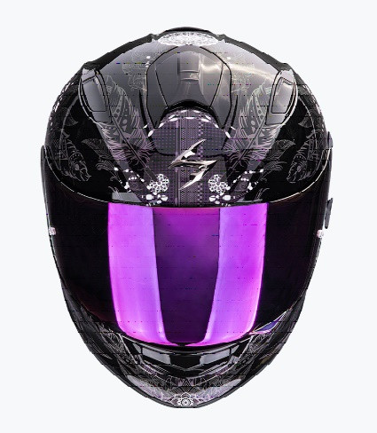 Scorpion Bukósisak EXO-491 Kripta Fekete-Kaméleon