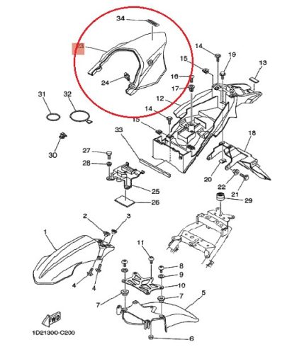 Yamaha XT660X/R Új hátsó sárvédő